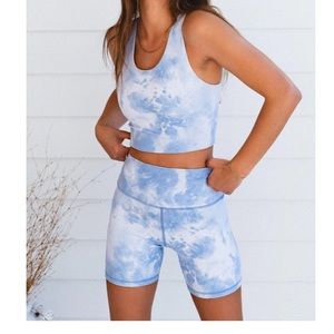 Kavala collective blue tie dye biker short